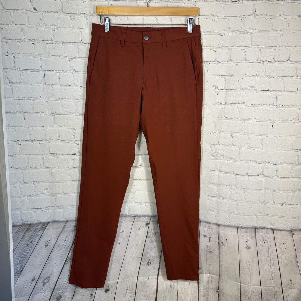 Lululemon ABC Slim Fit Pant 30 Burnt Orange Rust Warpstreme Mens Trousers